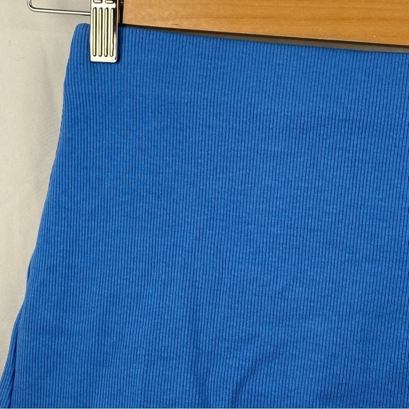 Zara Women’s High Waisted Ruched Rib Mini Blue Stretchy Skirt Size Small - Picture 10 of 16